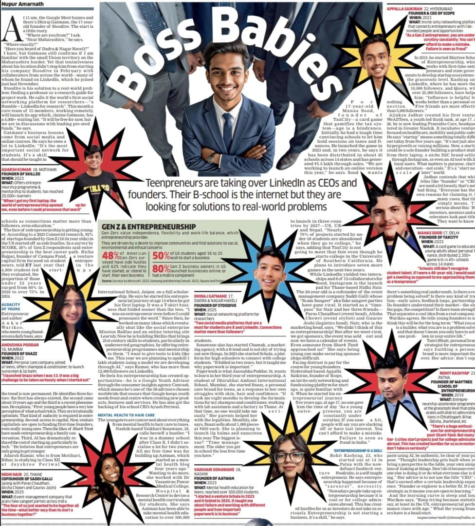 Manas Sood featured in The Economic Times